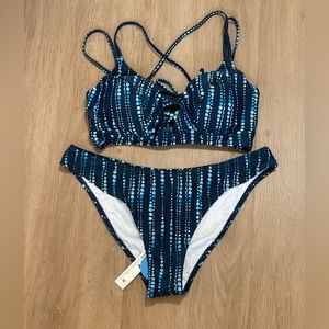 Strappy Boho Bikini Top and Bottom Set